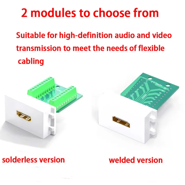 1 szt. Złącze pozłacana wtyczka naprawcza DIY standardowy moduł bez lutowania HDMI 2.0 żeńskie gniazdo moduł lutowniczy zaciski okablowania