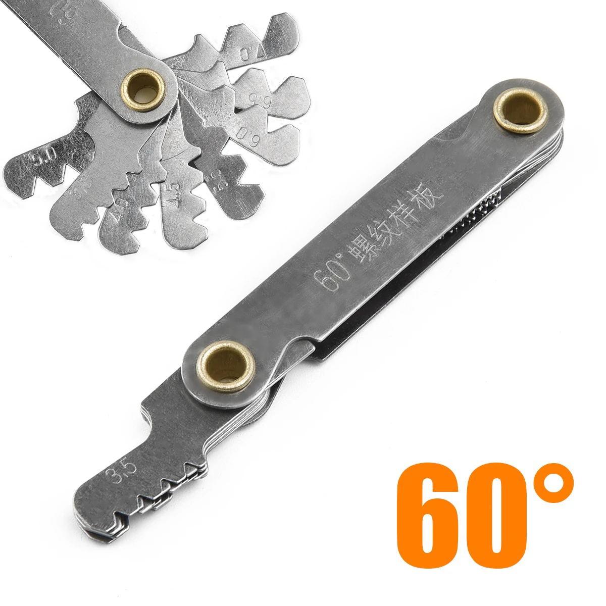 

1-piece 55°/60° Metric Imperial Thread Gauge Gear Tooth Pitch Gauge Measuring Center Thread Gauge Measuring Tool