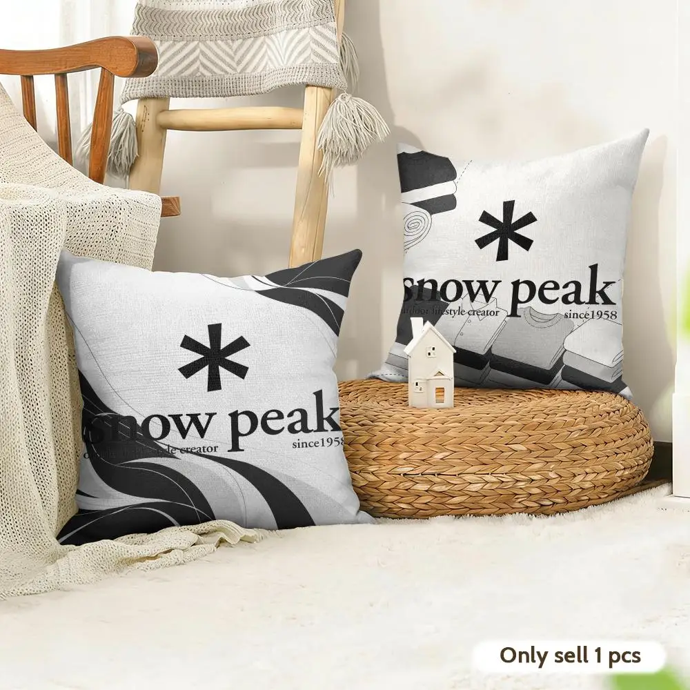 Fashion S-Snow P-Peak Logo Cushion Cover Organic Linen Square Pillow Case Durable Non-Allergenic And Kind To Skin 3