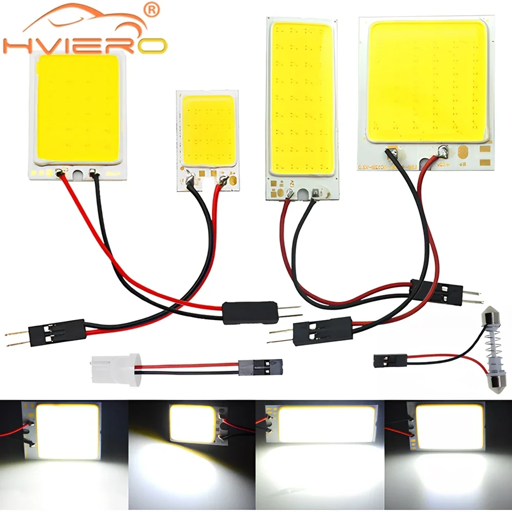 4X T10 W5w Cob 16SMD 24SMD 36SMD 48SMD Car Led Clearance License Panel Lamp Auto Interior Reading Bulb Trunk Festoon Light White