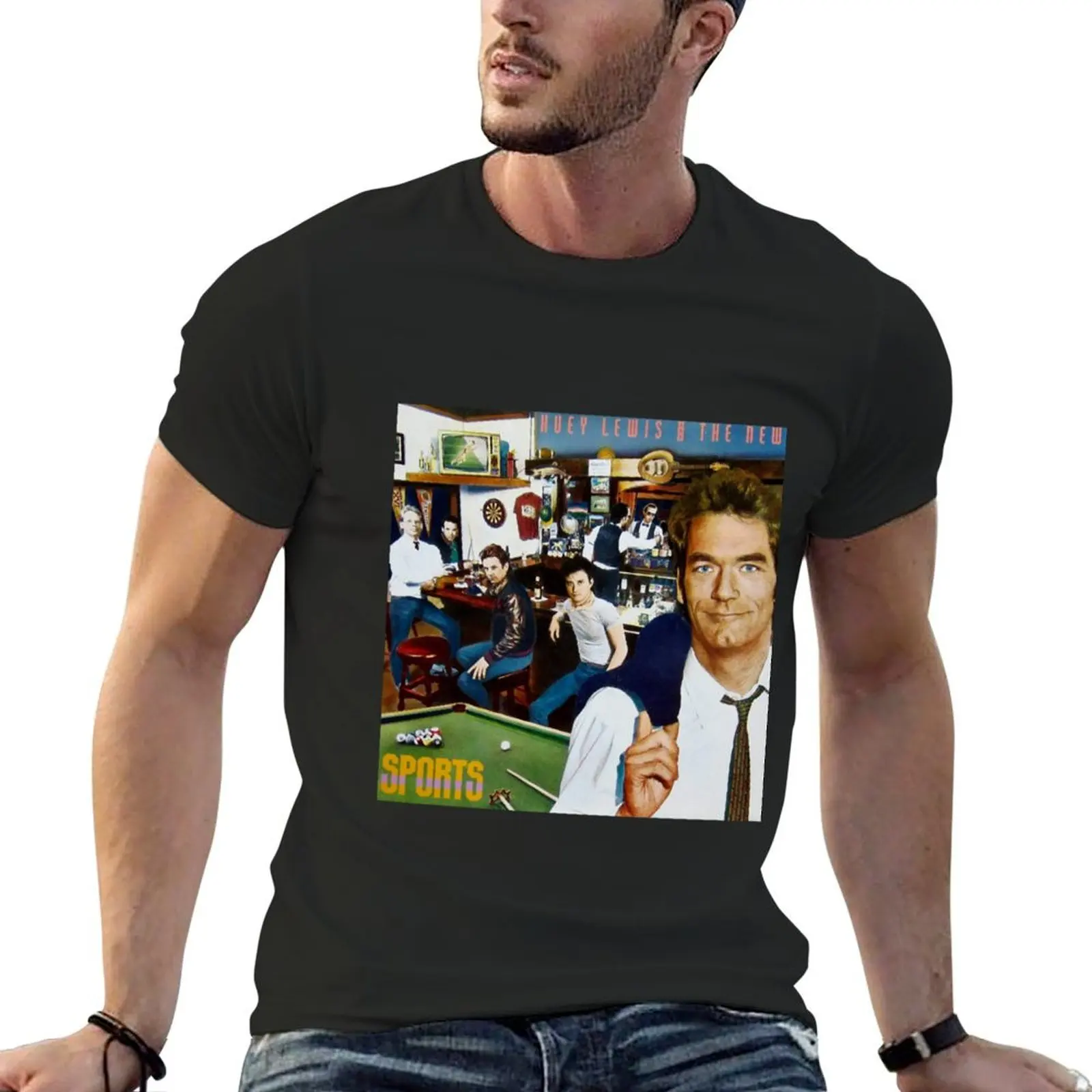 huey sport lewis news T-shirt boys whites shirts graphic tees plain mens t shirt graphic