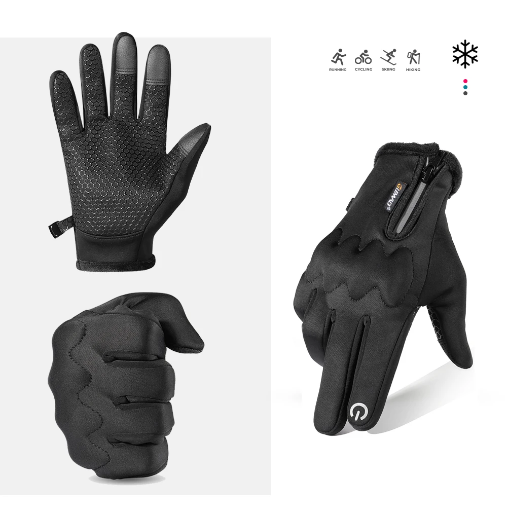 Winter Motorcycle Gloves Thermal Touch Screen Windproof Anti-skid Protective Gear for Sport Motorbike Cycling Riding Skiing Bike