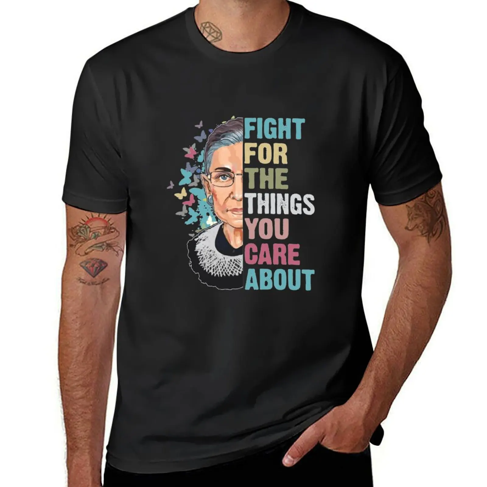 Notorious Rbg T-ShirtRBG Fight For The Things You Care About T-Shirt quick-drying aesthetic clothes Men's t-shirts