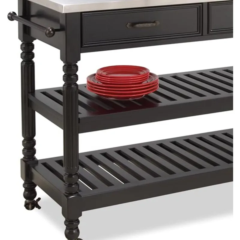 Savanna Black Kitchen Cart, Black