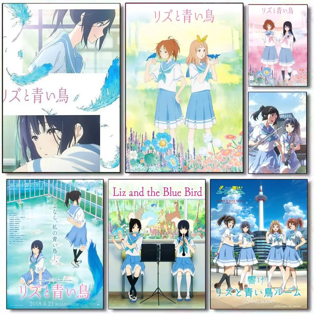 

L-Liz und ein Blauer Vogel Poster Self-Adhesive Removable Poster, Peel & Stick Wall Art for Home Office Cafe Bar Wall Decor