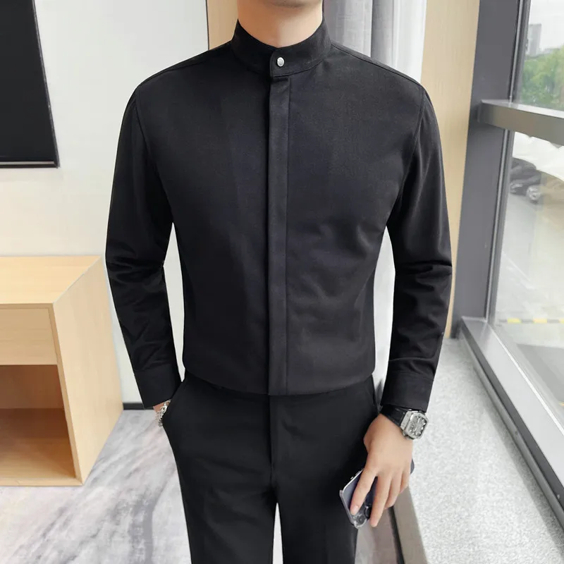 

Мужская теплая рубашка, толстая рубашка с застежкой-молнией, зимняя высококачественная мужская рубашка с длинным рукавом, деловая рубашка, мужская дизайнерская одежда