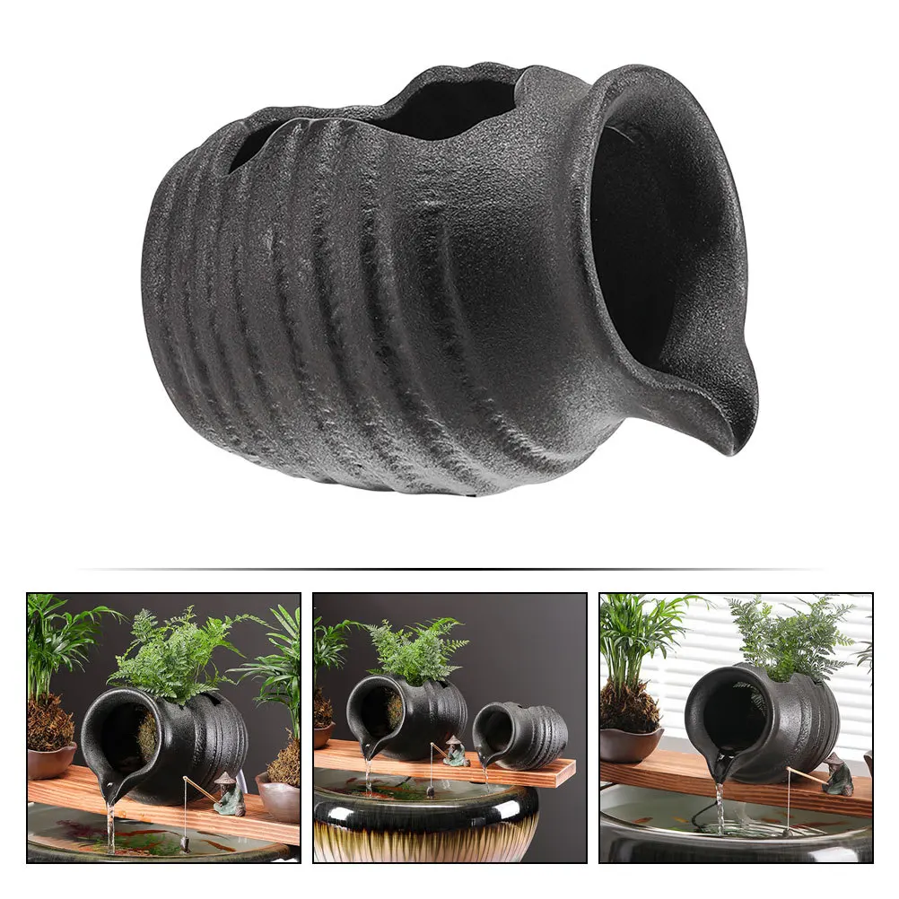 

Ceramic Jar Decorative Fountain Garden Water Circulation Outdoor Vase Natural Waterfall Jar Landscape Fountain Decor