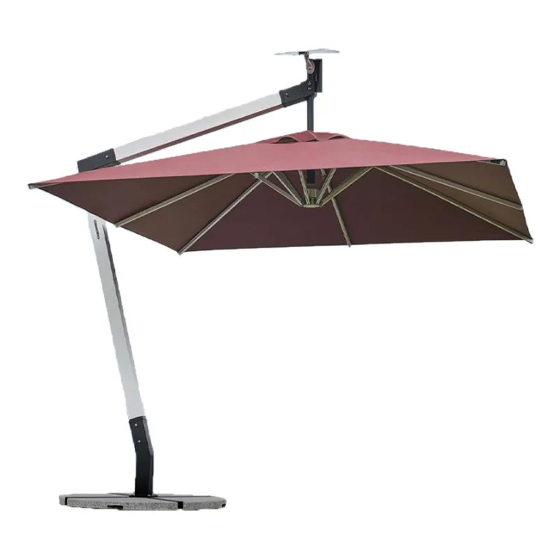 

Parasol Outdoor Umbrella Courtyard Umbrella Villa Garden Terrace Stall Outdoor Solar Electric Remote Control Aluminum Umbrella