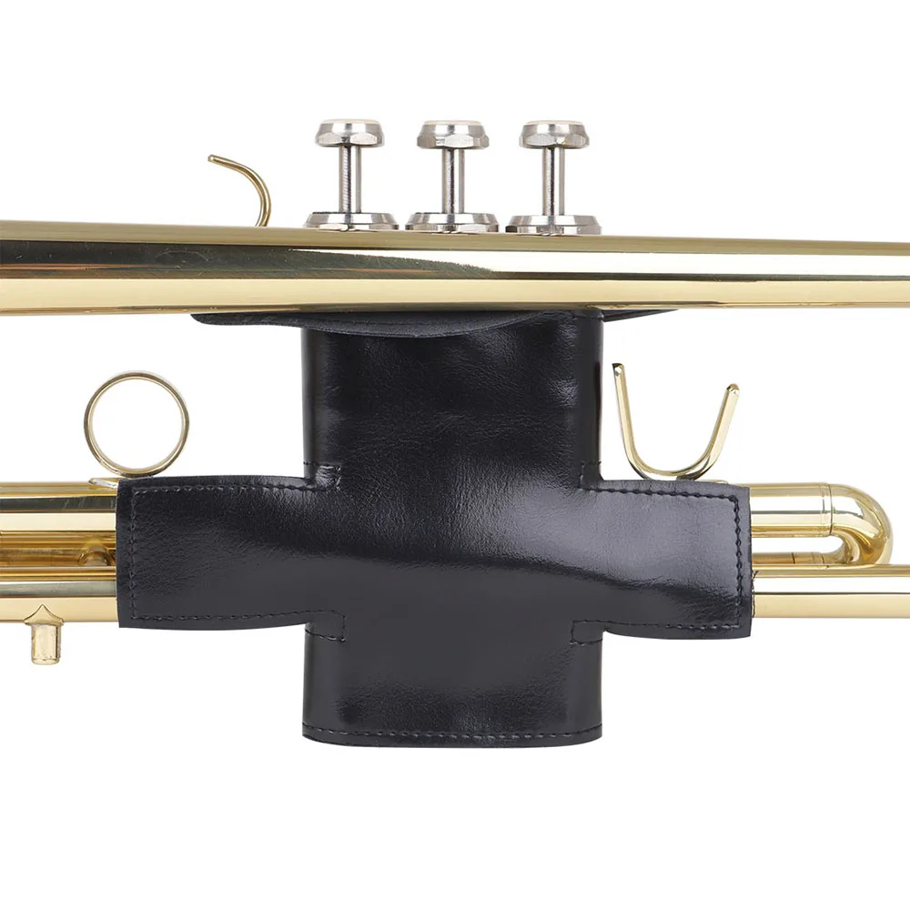 Trumpet Protective Cover Black PU Leather Case for Trumpet Trombone Cornet Music Parts Valve Sleeve Brass Instrument Accessories