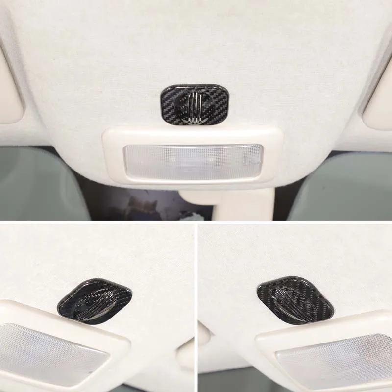 Real Carbon Fiber Car Roof Microphone Cover Decorative Sticker Interior Car Accessories For Fiat 500 2016-2025