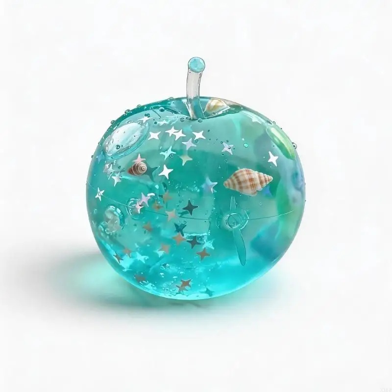 1pc New Apple Shape Ice Cubes Stress Balls Marine Shells Theme Ice Block Stress Relief Squeeze Toy Squeeze Ball Fidget Toys