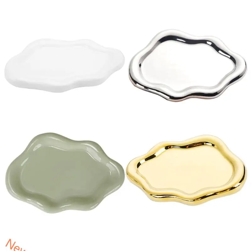 ハンドクラフトセラミッククラウド型プレート装飾ジュエリーストレージソリューション