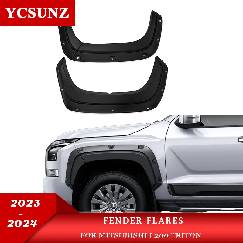 

Pocket Rivet Nut Wheel Arch Fender Flares For MITSUBISHI TRITON L200 2023 2024 Double Cab Car Accessories