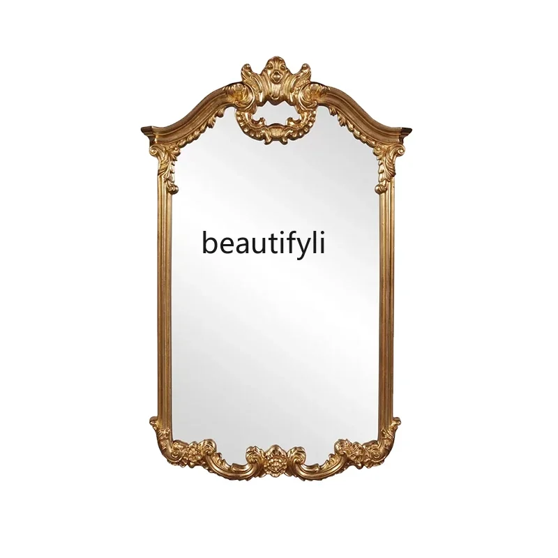 

xx1European bathroom mirror carved classical mirror retro decoration makeup custom wall-mounted French bathroom wall-mounted mir