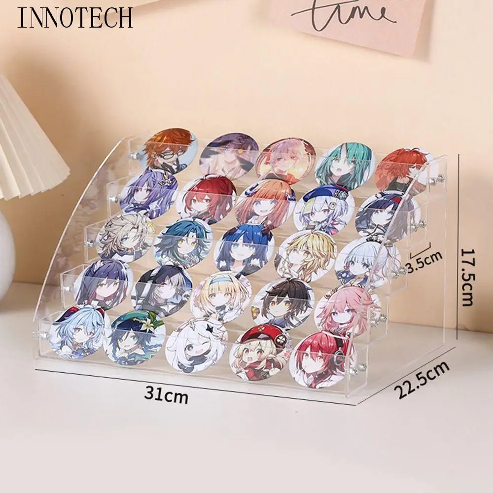 

Стеллаж для хранения значков Стойка для дисплея лестницы Настольный органайзер Прозрачная барная подставка Стеллаж для выставки товаров Пластиковый настольный ящик для хранения