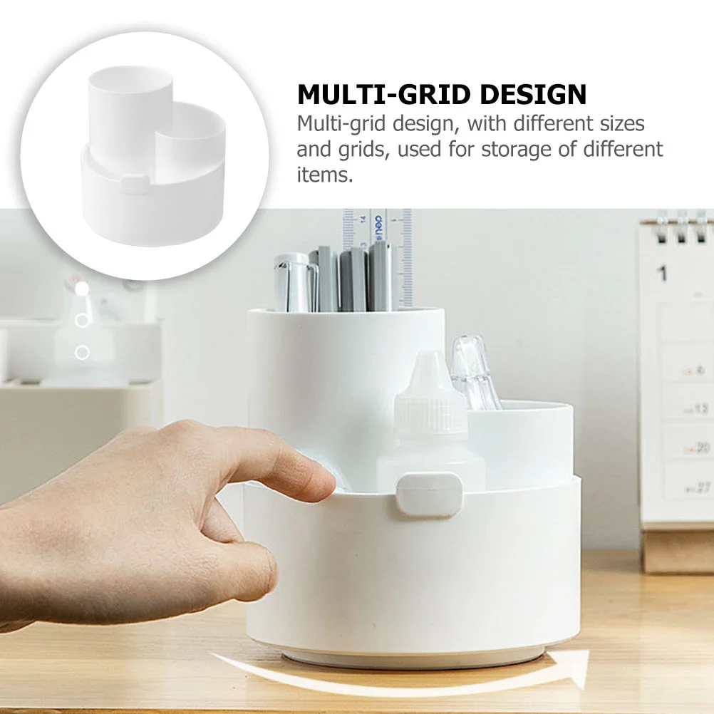 

Rotating Pen Holder Desktop Organizer Plastic Stationery Box 360 Degree Multifunctional Brush Pot Makeup Holder