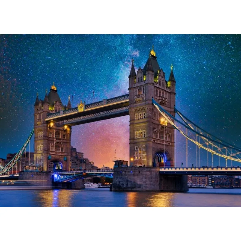 

Бумага-головоломка Tower Bridge, 1000 шт., цветная коробка, серый карточный бумажный пазл, 1000 шт., пейзаж для взрослых, игрушка-головоломка высокой сложности