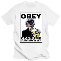 2024  Mens Clothing THEY LIVE CONSUME T SHIRT TOP SCI FI HORROR MOVIE FILM VINTAGE RETRO