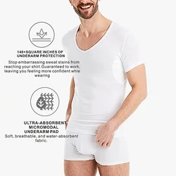 Undershirt 95% Modal 5% Spandex Slim Fitness Blank Deep V-neck T-shirt High Quality Basic Solid Color T Shirt For Man
