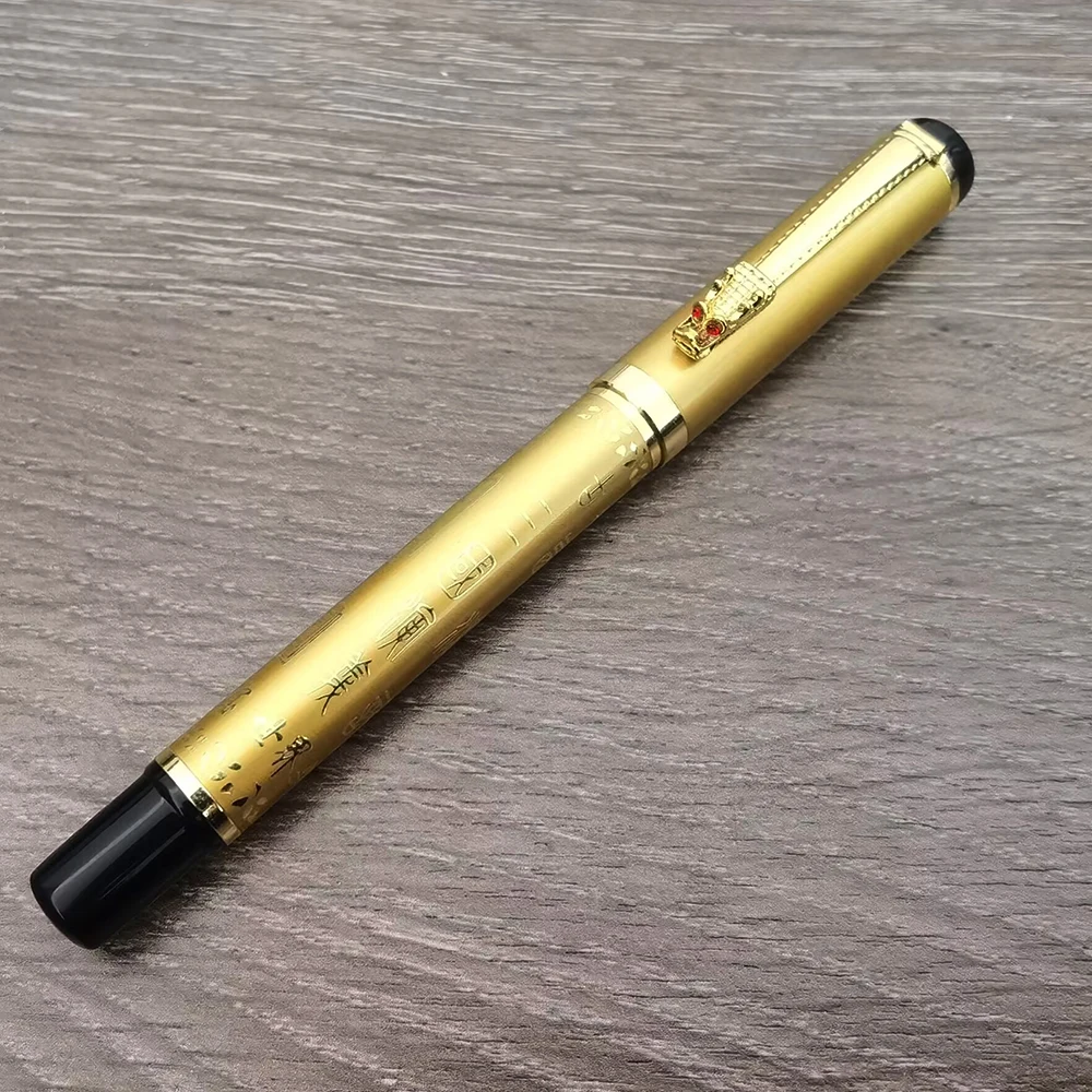 Elbow nib Fountain pen Chinese style retro writing pen Romance of the Three Kingdoms Pen Self-priming ink metal pen STATIONARY