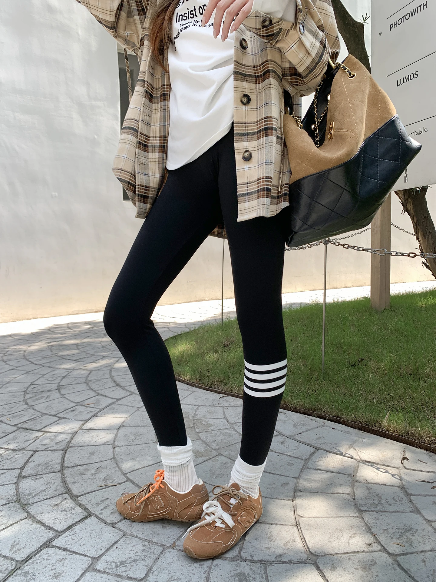 

Женские леггинсы для йоги с высокой талией, облегающие, с эффектом подтяжки ягодиц, базовый слой, повседневные длинные брюки в полоску Earth Store Tee