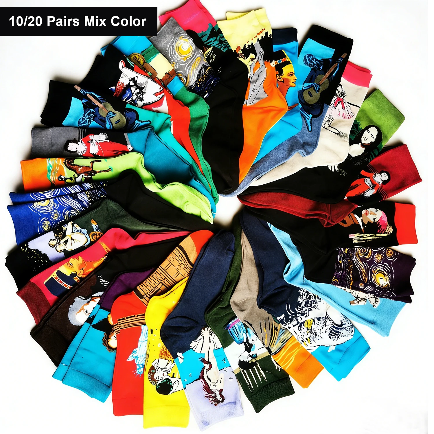 

10/20 пар, горячая новинка для дропшиппинга: осенне-зимние ретро-носки для женщин и мужчин с принтом картин Ван Гога, забавные носки