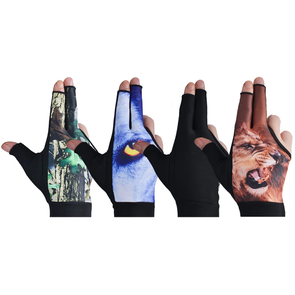 

3 Fingers Billiard Cue Glove Breathable Anti-Slip High Elastic Elastic Wrist Size M Black Comfortable 3 Finger Billiards Glove