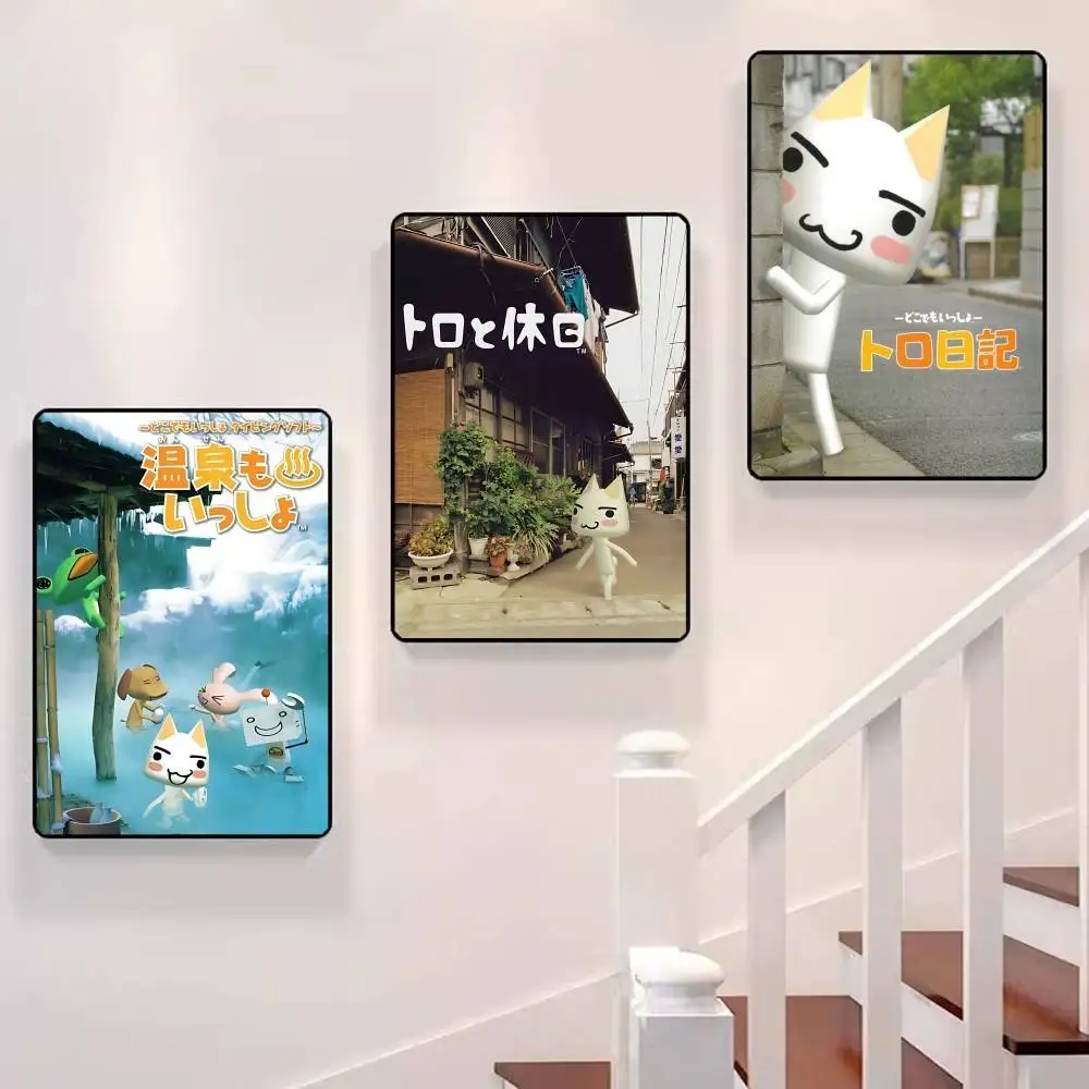 Inoue Toro CUTE Cat الساخن الكلاسيكية خمر الملصقات الديكور اللوحة جدار الفن الأبيض كرافت ورقة Kawaii غرفة ديكور #5