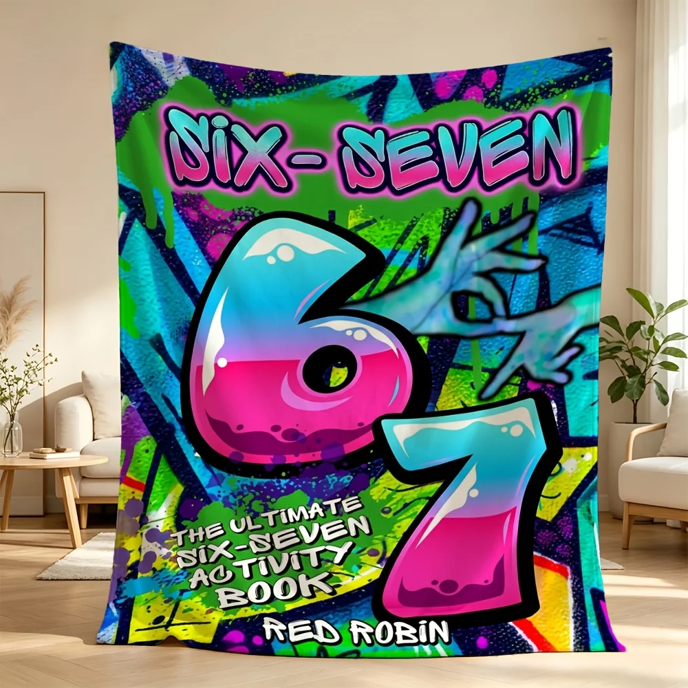 Kids Educational Six Seven Activity Blanket Throw for Nursery Room Decor Unique Pop Art Learning Gift Tapestry Bedspread Baby Ke