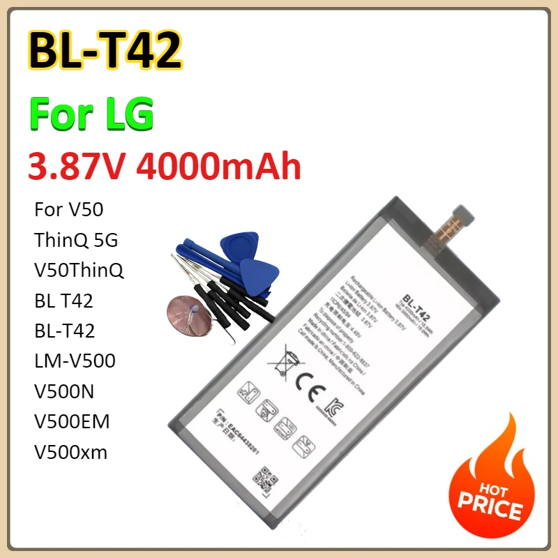

4000mAh BL-T42 Battery for LG V50 ThinQ 5G V50 ThinQ BL T42 LM-V500 V500N V500EM V500xm Mobile Phone New in Stock Bateria