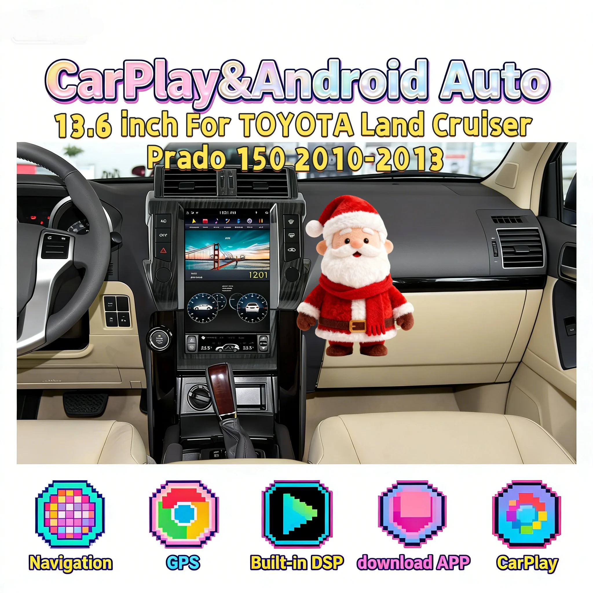 

Android 13 Radio CarPlay For TOYOTA Land Cruiser Prado 150 2010-2013 Multimedia Player Touch Screen Navigation Head unit Stereo