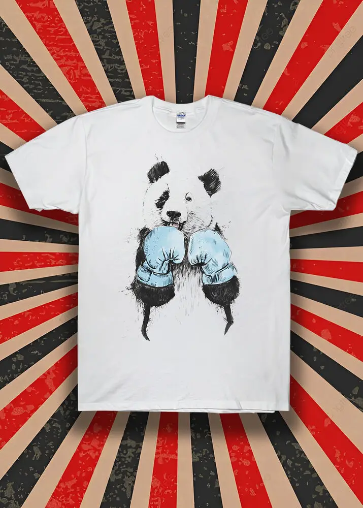 The Winner Of Panda Funny Animal Boxing Anime Graphic T-shirts For Men Clothing Women Tees High Quality 100%Cotton Short Sleeve