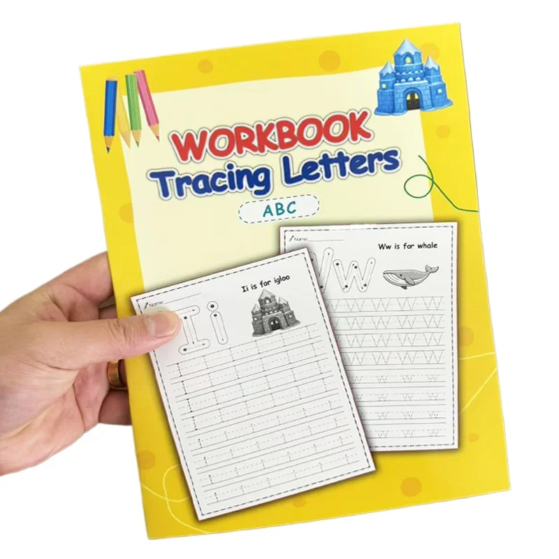 Pen Control English ABC Letter Workbook Uppercase Lowercase Letters Practice Exercise Activity Book Fun Illustrations 32 Pages