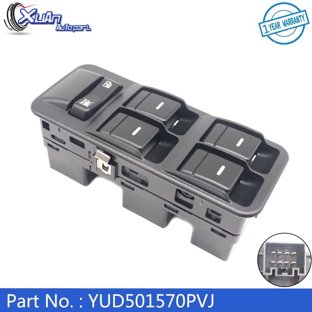 XUAN Front Left LHD Electric Power Window Control Switch YUD501570PVJ For Land Rover Discovery 3 Range Rover Sport 05-09 16Pins