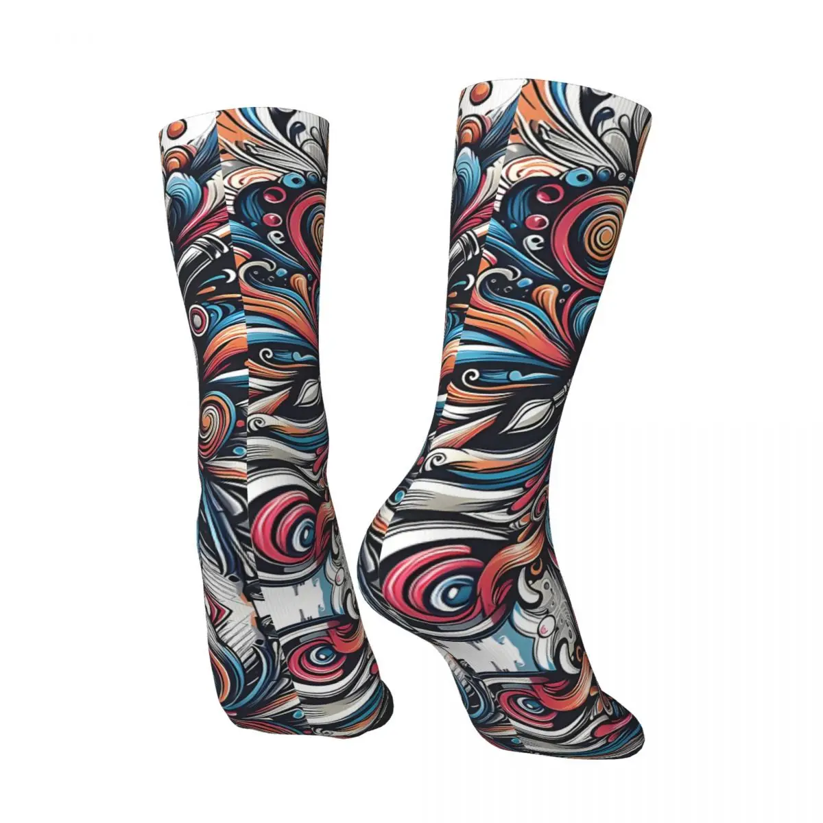 Crazy compression Creative Force Artistic Expression Sock for Men Harajuku Quality Pattern Crew Sock Novelty