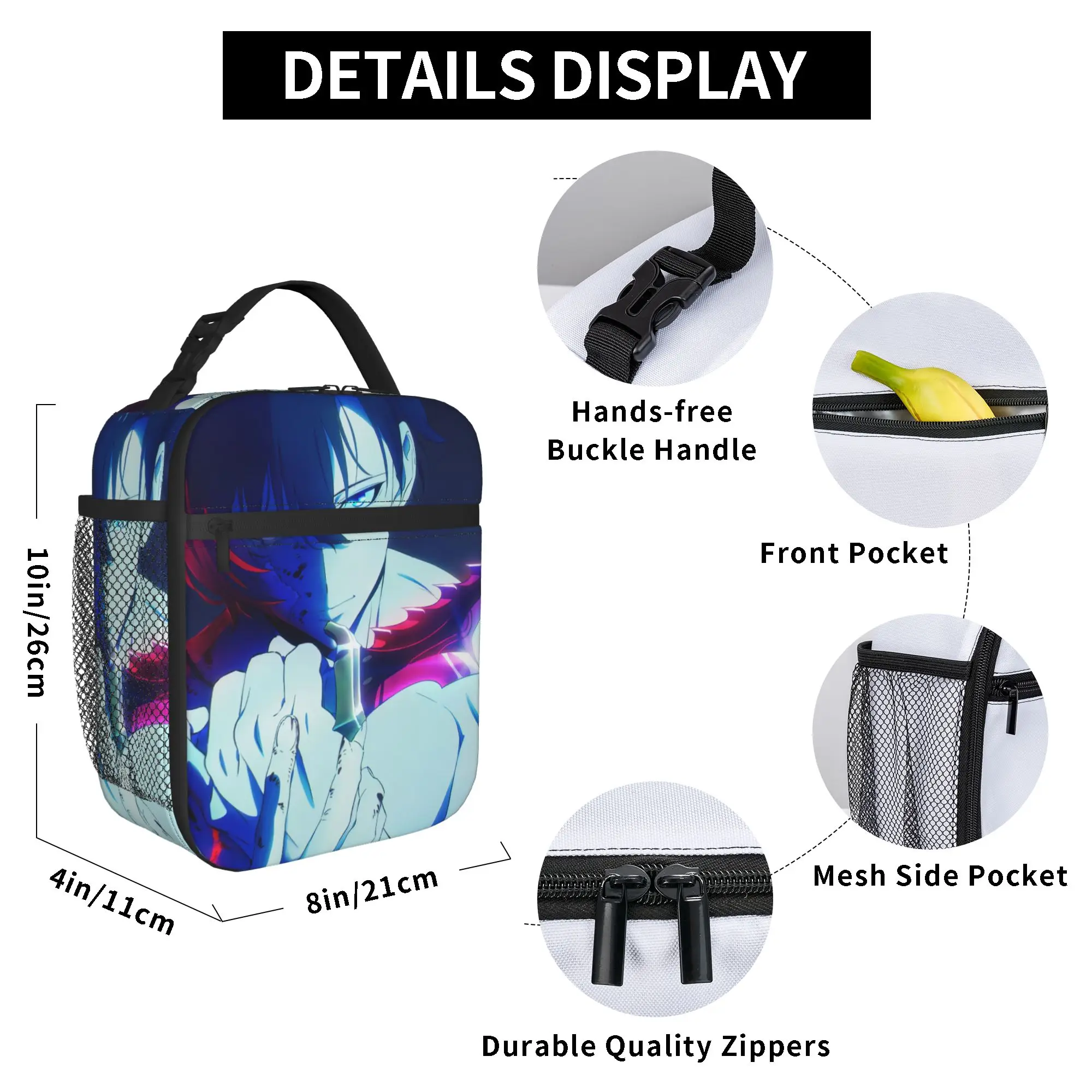 Anime Solo Levelings Thermal Insulated Lunch Bag for Work  Portable Food Bag Cooler Thermal Lunch Boxes - view 4