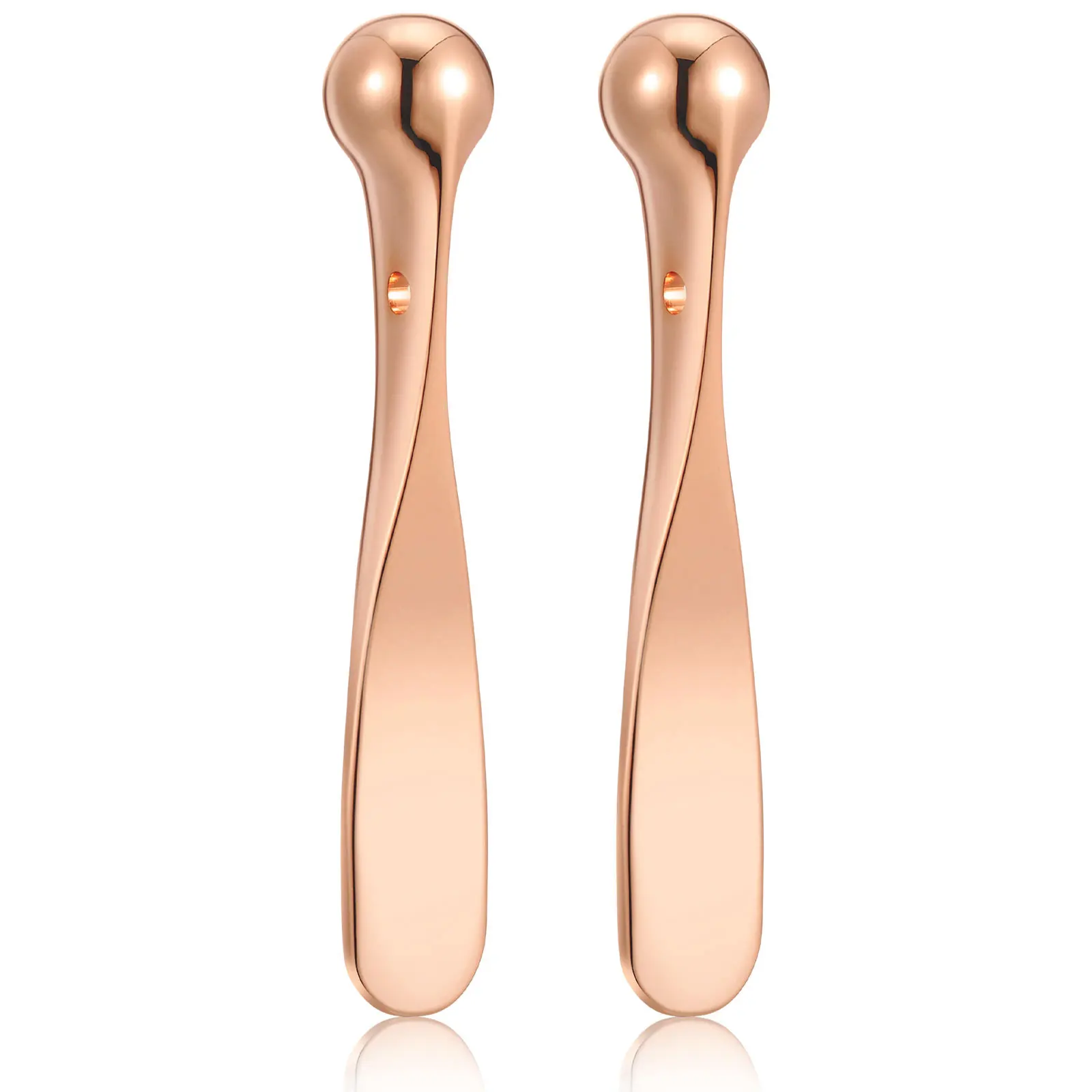 

2pcs Eye Cream Spoon Stick Dual Purpose Portable Skin Care Tool Smooth Metal for Edema Reduction Cream Absorption