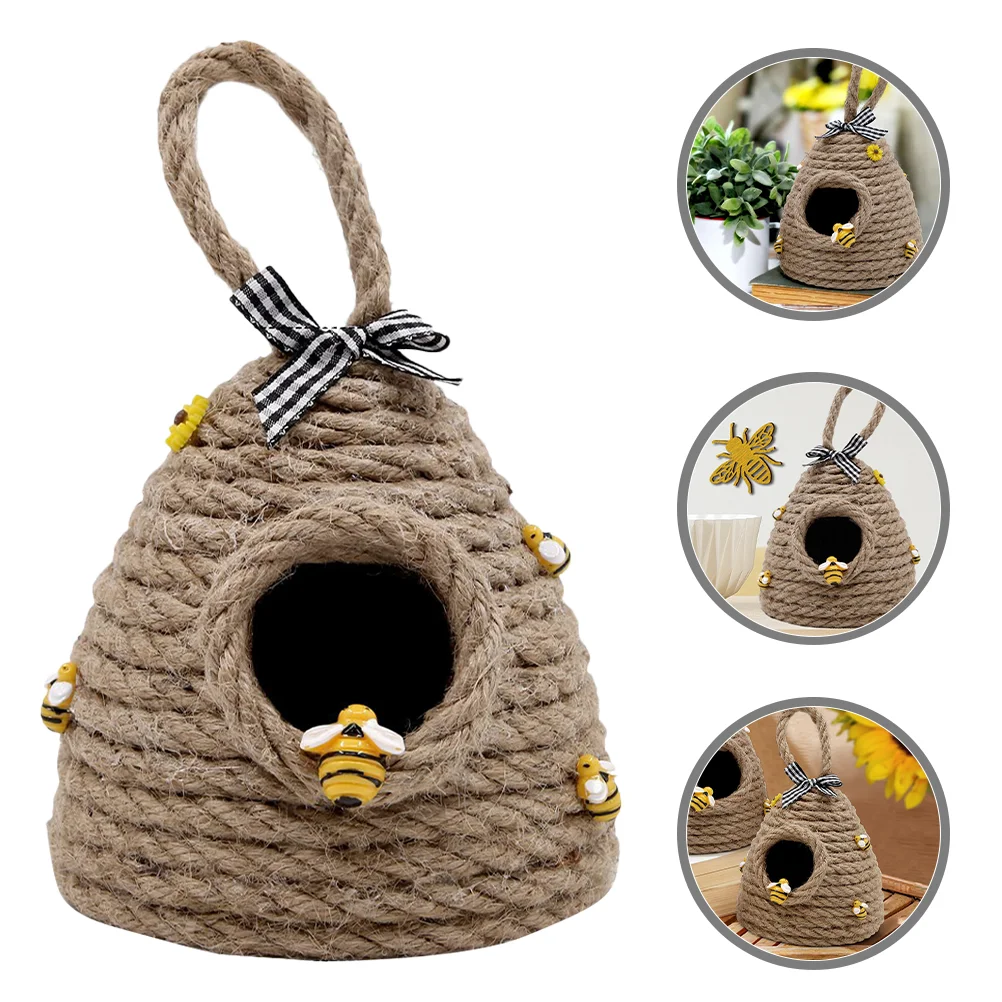 

Creative Rope Woven Honeycomb Pendant Bee Festival Balcony Bedroom Decoration Beehive Coffee Straw Decor