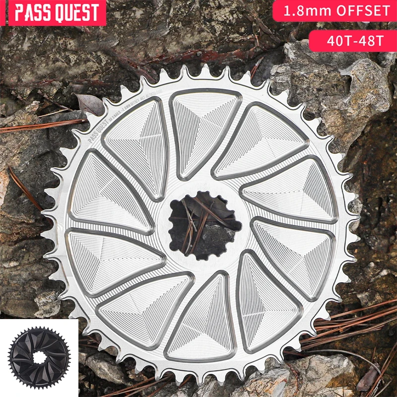 

PASS QUEST Bicycle Chain Wheel 3-Bolt Chainrings 1.8mm Offset | 42-48T Gravel/Road Narrow 1x Drivetrain