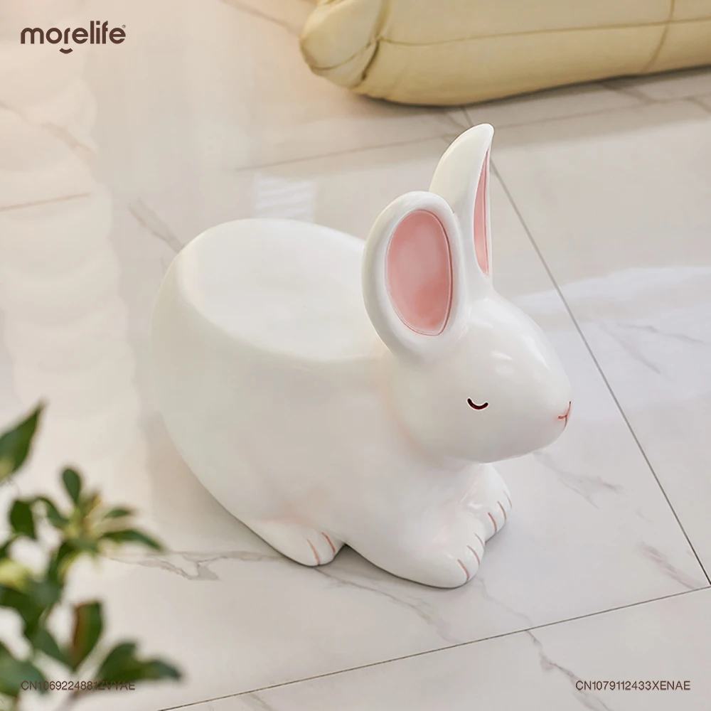 

Creative Kawaii Rabbit Low Stools Footstool Living Room Shoe Changing Stool Foyer Small Home Decoration Stool Home Furniture