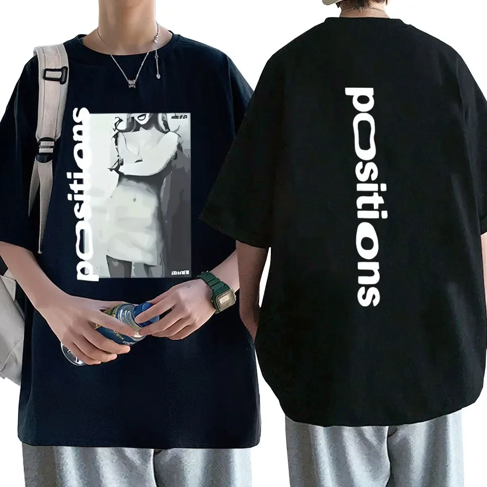 

Summer male singer Ariana Grande positions album print T-shirt Casual 100% cotton trendy short-sleeved clothing