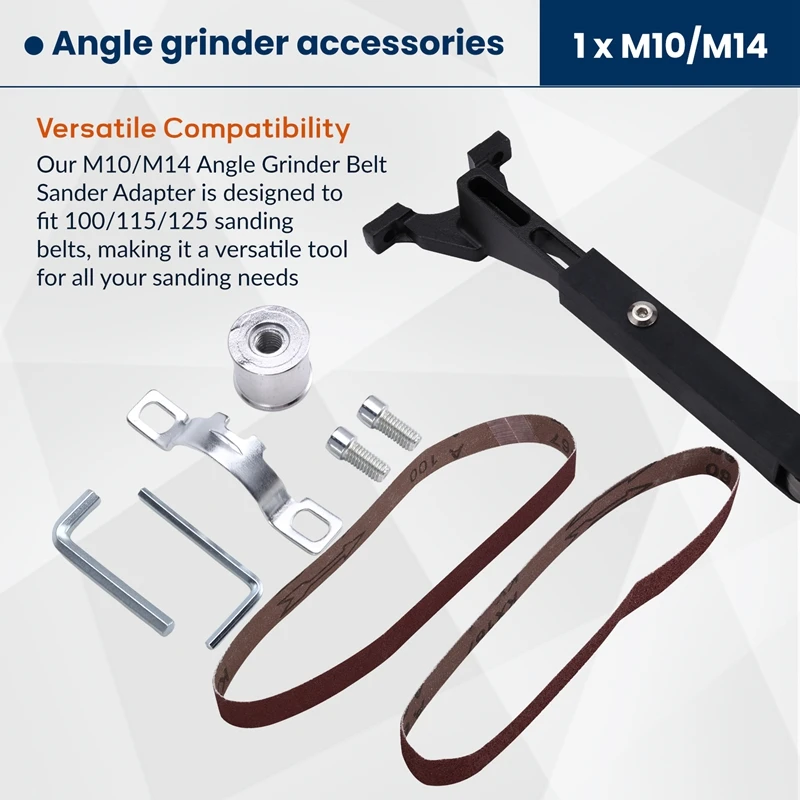 NEW HOT In Stock-M10/M14 Angle Grinder Belt Sander Adapter For 100/115/125-Sanding Belt Adapter Angle Grinder To Belt Sander Con
