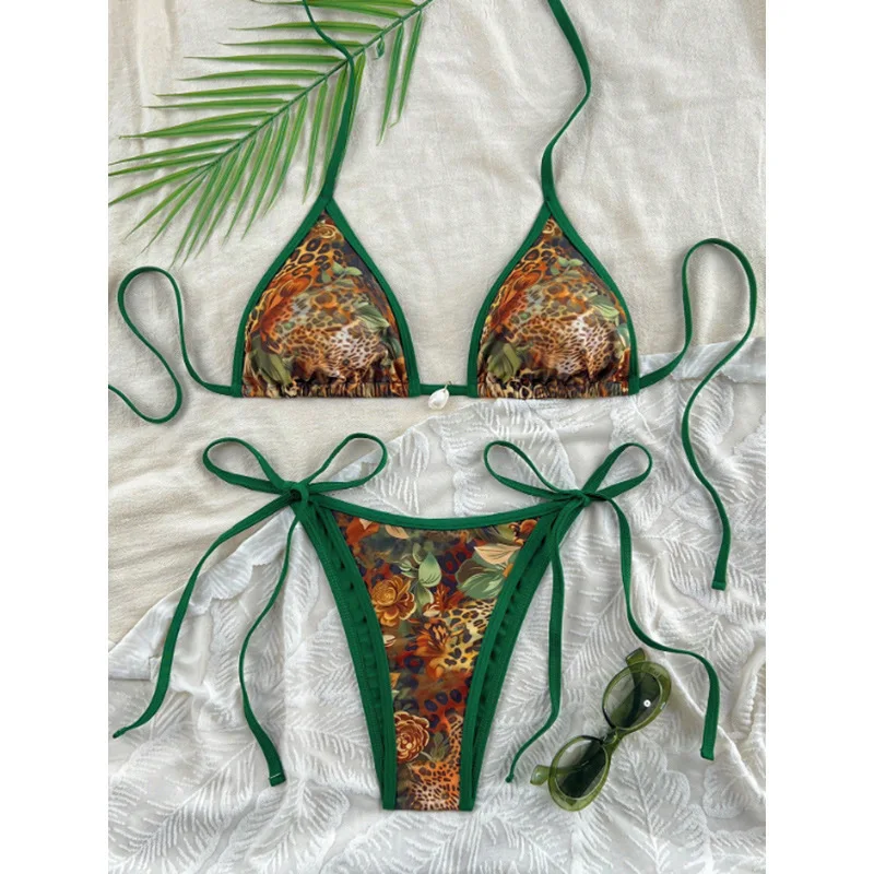 

Seductive Bikini LeopardPrint Beachwear Coverup Bikini European SpaResort Resortwear Bikini Women's Summer Beach Swimsuit