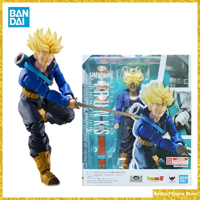 

Оригинальные плавки Bandai S.H. Фигурarts SHF Super Saiyan, переоформляйте мальчика из будущего, драконий жемчуг Z, искусственные игрушки-модели Аниме