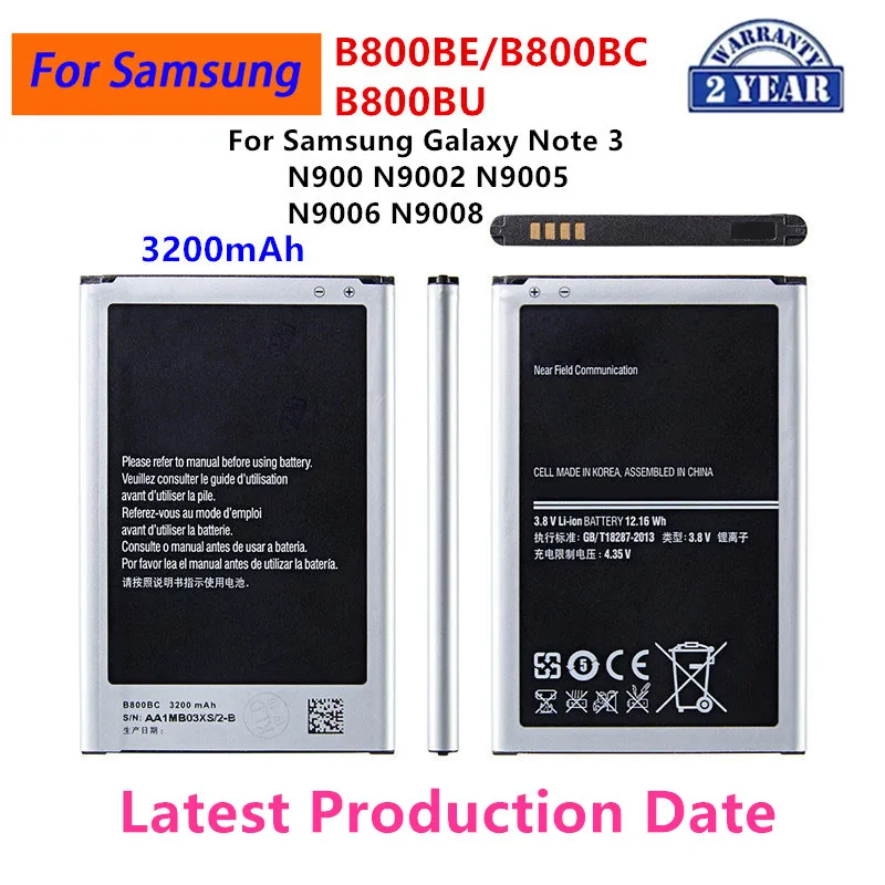 Brand New B800BE B800BC B800BU Battery For Samsung Galaxy Note 3 N900 N9002 N9005 N9006 N9008 Replacement Battery with NFC