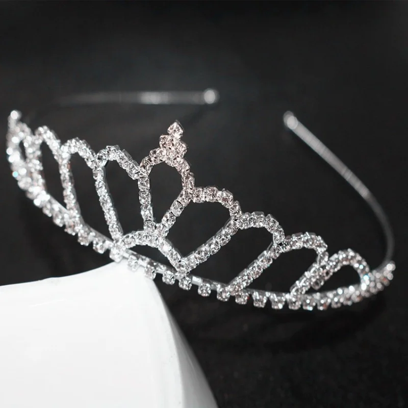 1 قطعة حجر الراين تاج تيارا اكسسوارات الزفاف مزاجه الأميرة إكسسوارات الشعر عيد ميلاد تيارا