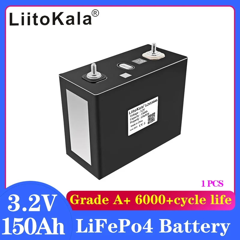 

LiitoKala 3.2V 150Ah Lifepo4 battery Rechargeable cell DIY 12v 24v Electric car RV forklift yacht Inverter Solar storage