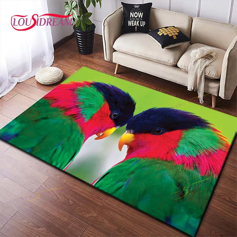 

3D Colorful Macaws Birds Parrot Rug for Home Living Room,Mat Decoration Room,Carpet Kid's and Game Room,Home Decoration,Non-slip