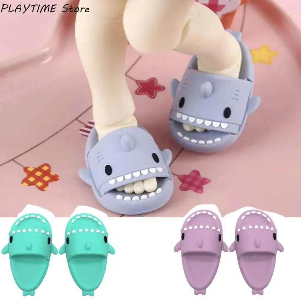 

1:12 Shark Slippers Miniature Doll Shoes Plastic Doll Shoes Suit for Ob11 1/12 Bjd Doll Gsc DOD, YMY Doll Accessories Girls Gift