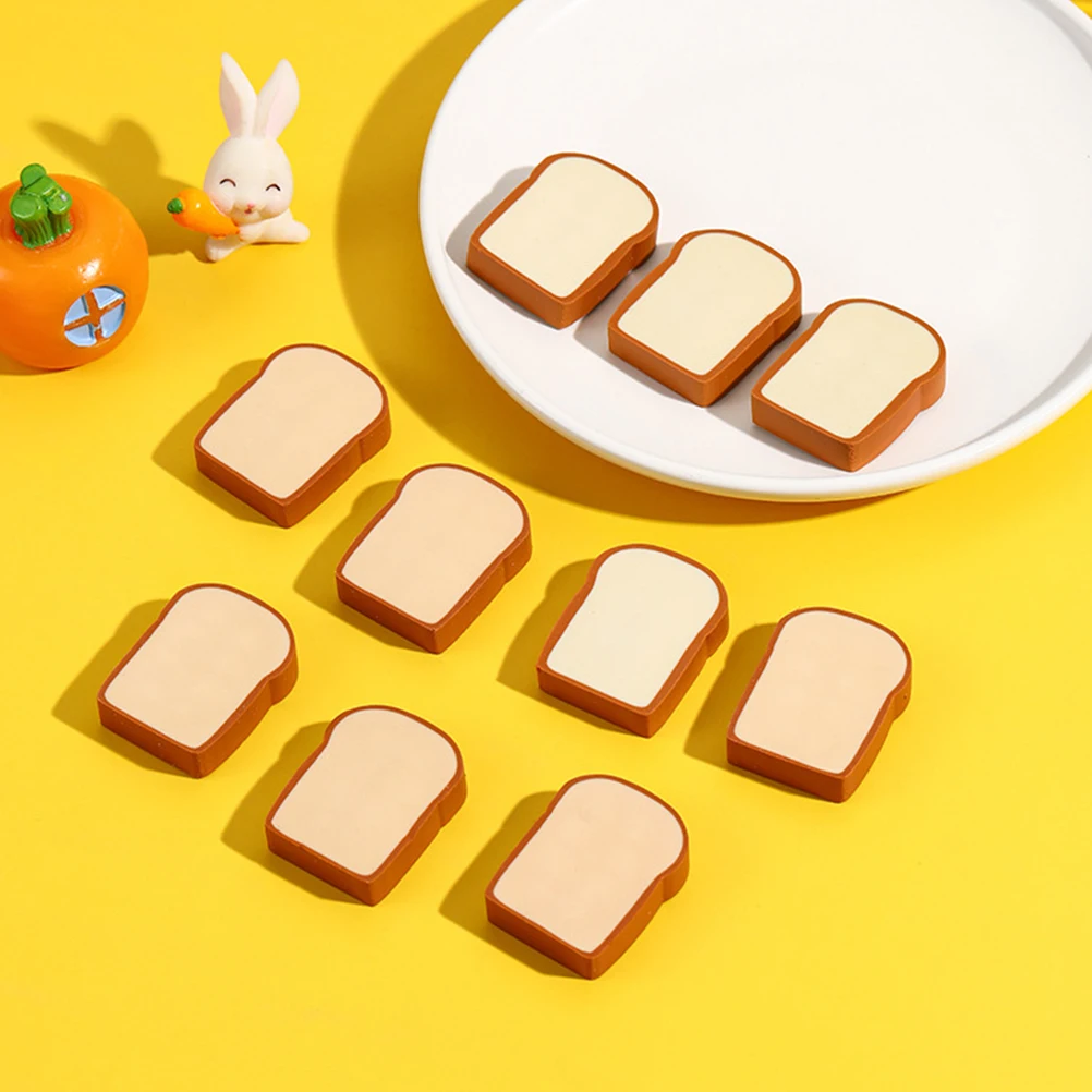 

16pcs Food Shaped Erasers Adorable Bread Model Bulk Decorative Office Party Supplies Toast Pencil Eraser Gifts Student